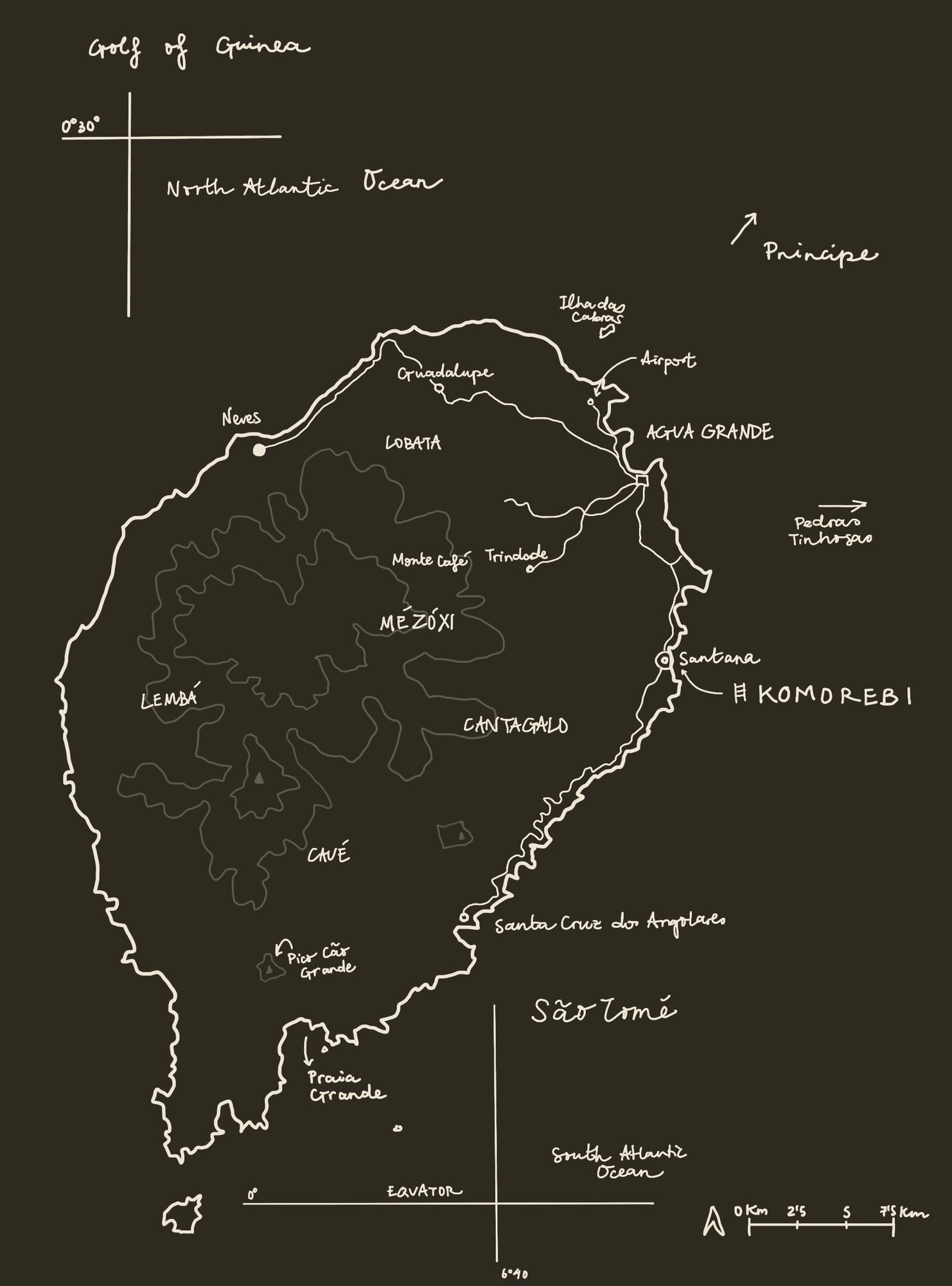 São Tomé Island map